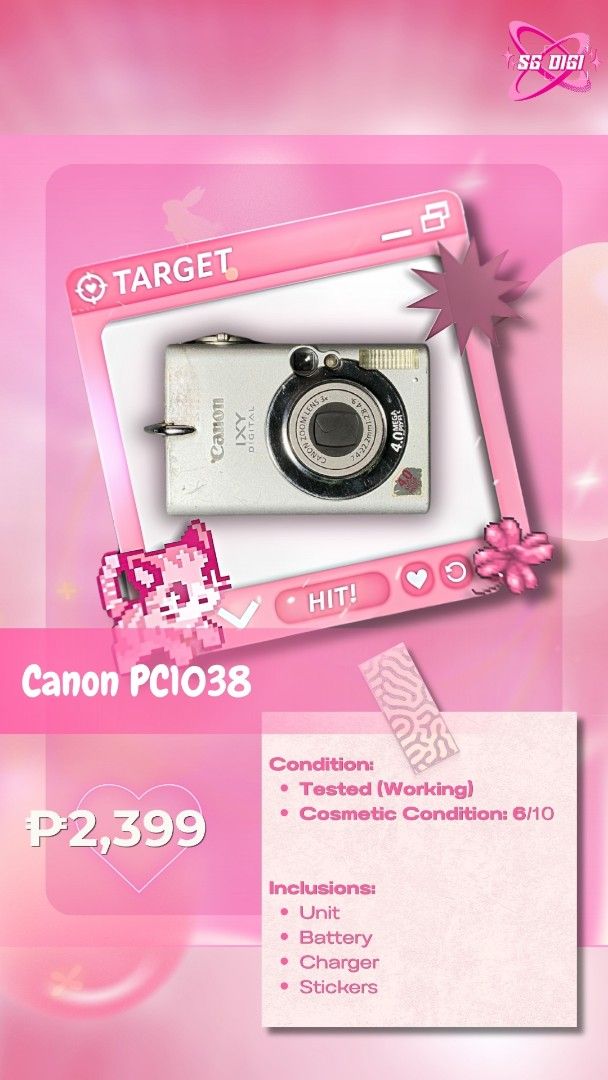 Canon IXY DIGITAL PC1038 4.0MP Digital Camera (Category: Cameras) located in Tayabas. Submitted by digi.syd23 (Listing ID 1452983662, Image 1). Description: .