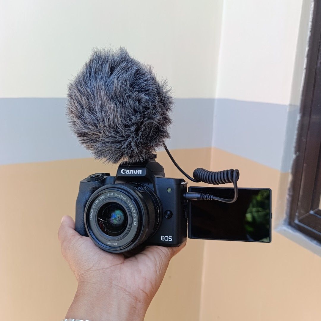 Canon M50 Mark II set (Category: Cameras) located in Candon. Submitted by CameraBuyAndLearn (Listing ID 1452888323, Image 3). Description: Canon M50 Mark II 🔖 30,000 Inclusions: 📍 Kitlens 📍Box & Manual 📍1 Orig Battery & charger 📍2 pcs Wasabi Battery 📍 Wasabi charger 📍128GB Memory Card 📍 Canon Strap 📍Boya Mic 📍 Silicone case (black) 📍Body & lens cap 3k shutter count only 4k resolution Wifi 24MP No Issue Open for shipping nationwide COD/