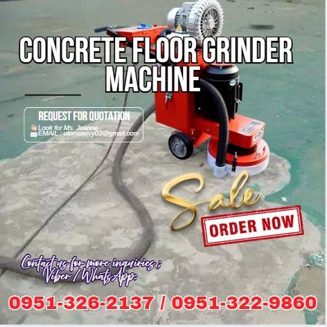 Concrete Floor Grinder Machine for Sale (Category: Construction Tools & Equipment) located in Caloocan City. Submitted by cleverdog_5a203a (Listing ID 1452970561, Image 1). Description: Specification: Weight 130 KGS 286 LBS Voltage 380 V 380 V Power 3 KW 4 HP Levelling Depth 1-3 mm 0.25-0.76 in Cleaning Path 380 mm 96.4 in Dust Collection Power 0.75 KW 1 HP Dust Collection Capacity 17 L 3.74 Gal Dust Collection Power 0.75 KW 1 HP 3-5 m 2 /min Mot