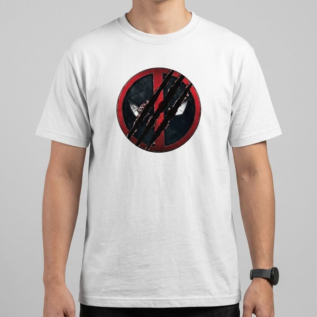 Deadpool & Wolverine Logo White Drifit Shirt (Category: Activewear) located in Manila. Submitted by mwnadala (Listing ID 1367669331, Image 1). Description: Color: White Size: Large, 2XL, 3XL Make:Dri-Fit Condition: New Reason for Selling: n/a Meet Up Location: Kalentong or LRT 2 V. Mapa Station Issues: None.