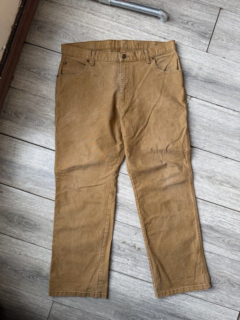 Dickies Carpenter Pants Tan Workwear Trousers (Category: Trousers) located in Legazpi City. Submitted by thefelicitythriftwear (Listing ID 1453016524, Image 2). Description: DICKIES Size 36x30 Length 41 Rise 11.5 Thigh 12 Hem 9 Excellent Condition Color Rate 9.5/10 White lines, minimal stain ₱1,480 Disclaimer: This Item of clothing is not affiliated with any of the brands posted or mentioned in this account. All copyright and trademarks are reser