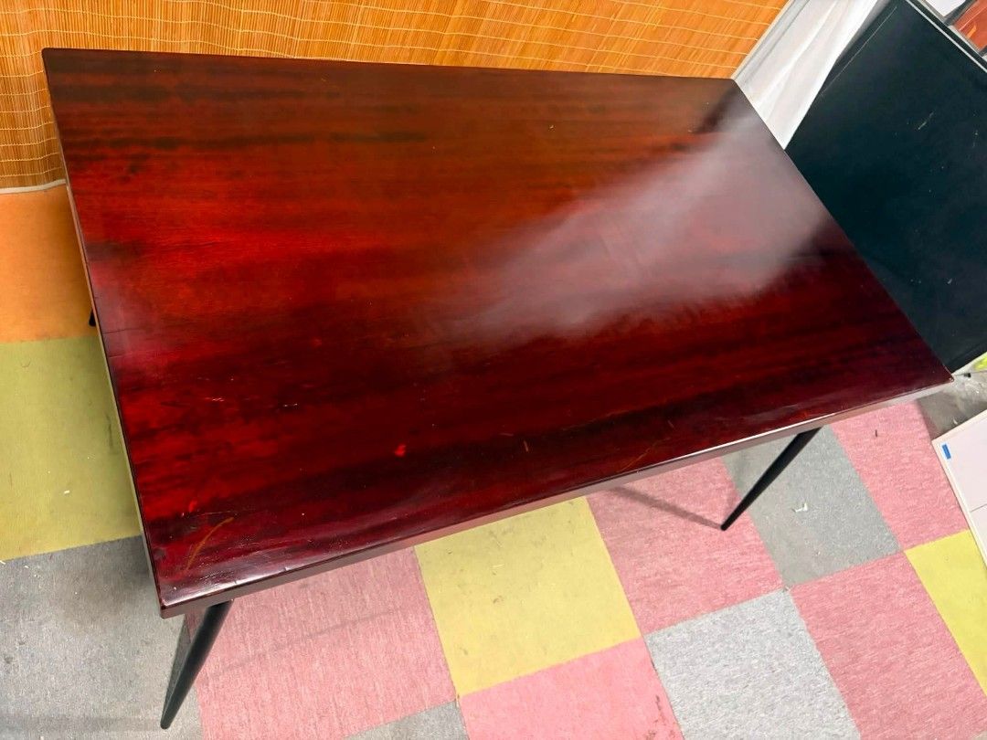Dining Table (Category: Tables & Sets) located in Meycauayan. Submitted by marygracecasimiro (Listing ID 1452898280, Image 3). Description: 😍SUPER SOLID WOOD!!! THICK & HEAVY!!! Solid Wood "SLAB" Dining Table Metal Legs, HEAVY-DUTY!!! INDOOR OR OUTDOOR PWEDENG PWEDE!!! 2INCH THICK SLAB WOOD TOP!!! Price : 13,900 ✅ *SEE VIDEO COMMENT 60L x 36W x 30H inches In VERY good condition ♥️.