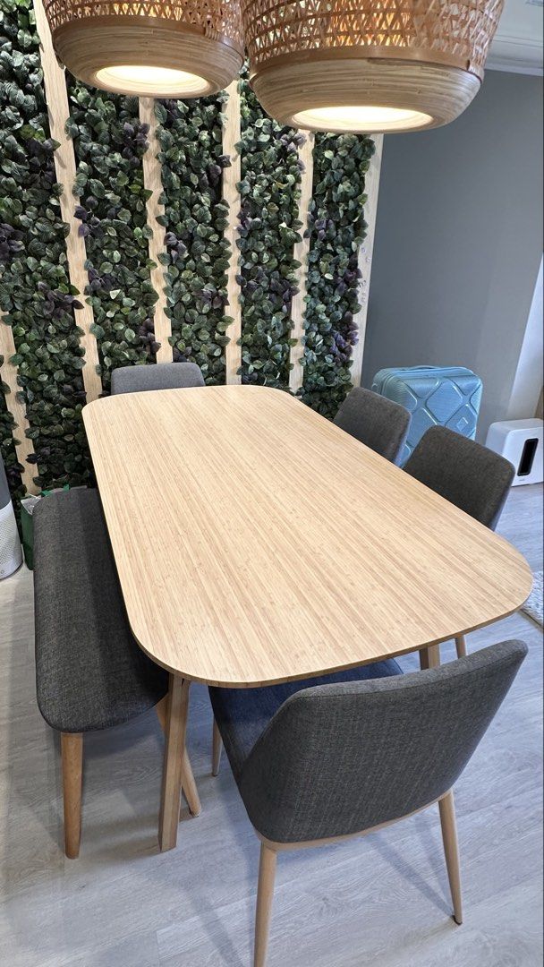 Dining table set (Category: Tables & Sets) located in Singapore. Submitted by dalfieee (Listing ID 1452895149, Image 2). Description: <MOVING OUT SALE> Please read conditions below, you may come and view before committing to the purchase at our convenience. Slight nego can be considered for fast deal. Buyer’s own cost to arrange movers. Dining table from IKEA (included listing from official website for price reference) Condition is well maintaine