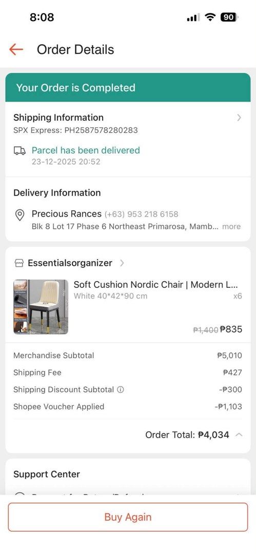 Dining table with 6 chairs (Category: Tables & Sets) located in Quezon City. Submitted by edithrose0917 (Listing ID 1452993403, Image 1). Description: Dining table 6 seaters with 6 chairs slightly used. .