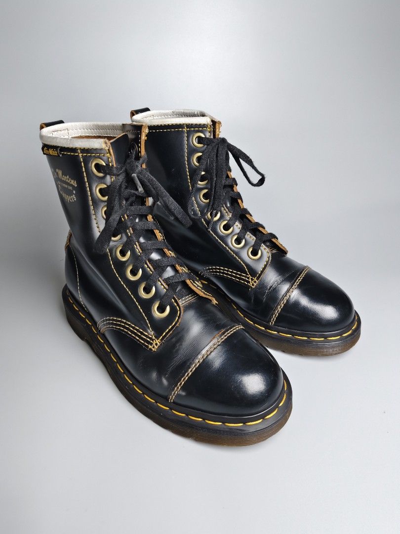 Dr. Martens "Cappers" 8-Eye Lace up Boots (Category: Boots) located in Manila. Submitted by kennethc21 (Listing ID 1453017500, Image 2). Description: Dr. Martens "Cappers" 8-Eye Lace up Boots Size: 6US Women/5US Men/ 4UK/ 37 EU/ 23CM Condition: Good Issue: None, with minor heel drags and creasing Mine: PHP 2,350 + SF only MOP: Gcash/ Bank transfer MOD: Lalamove/ J&T/ LBC Loc: San Roque, Quezon City, Metro Manila PM 📩.
