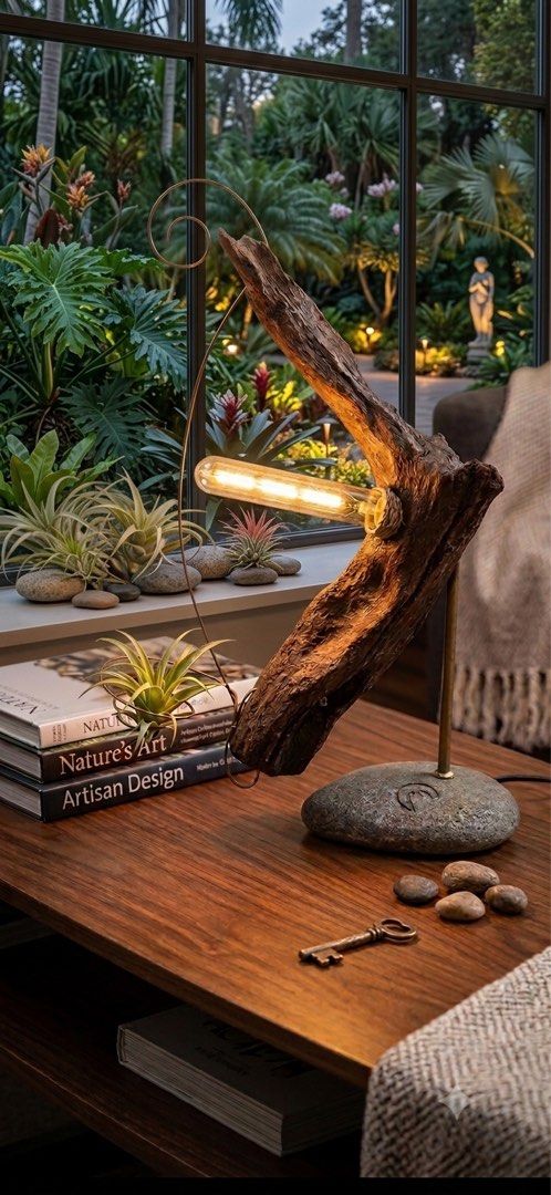 Driftwood Lamp with adjustable light (Category: Lighting) located in Pasig City. Submitted by fashion_alpha (Listing ID 1452093540, Image 1). Description: Light included Fake plant not included .
