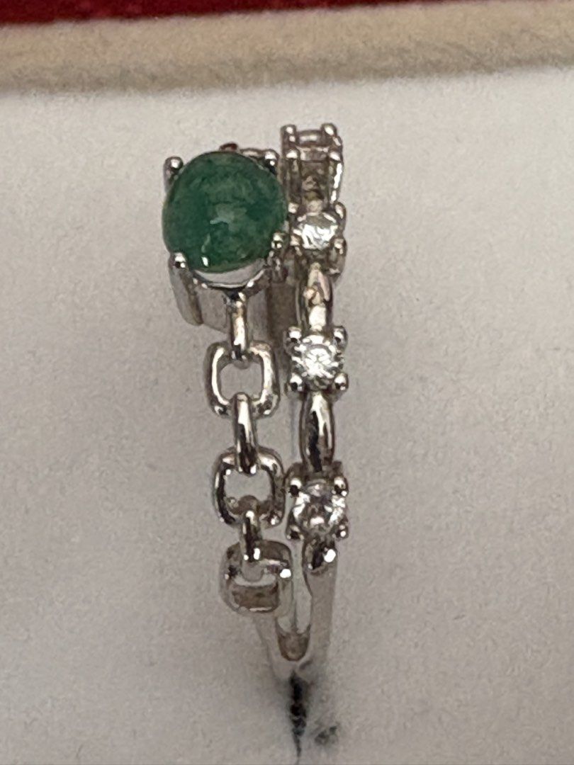 Emerald Ring (Category: Rings) located in Singapore. Submitted by Discoverme (Listing ID 1452954833, Image 3). Description: 💚 Natural Emerald Ring Elegant Natural Emerald ring set in S925 sterling silver with sparkling accent stones. The vibrant green emerald features natural inclusions, a hallmark of genuine emeralds that make each piece unique. Includes a gemstone identification certificate. A timeless ring perfect for everyday elegance or as 