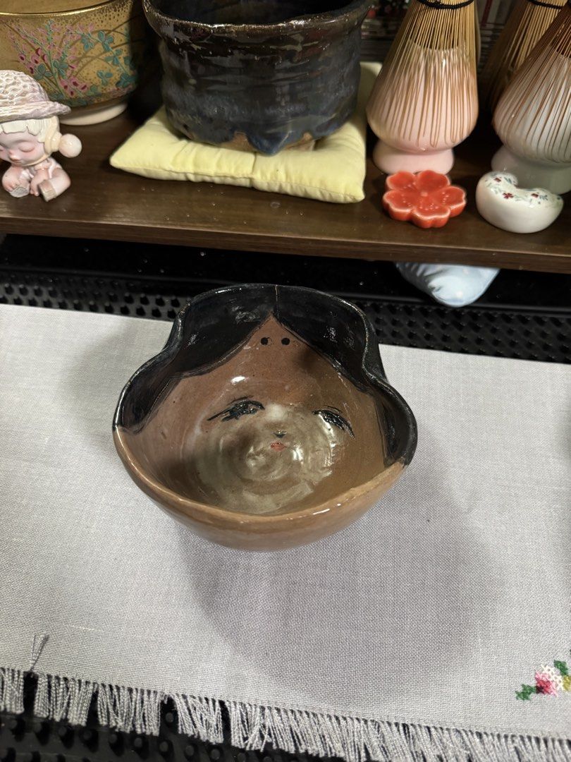 face chawan matcha bowl 🍵👧🏻 (Category: Other Kitchenware & Tableware) located in Las Pinas. Submitted by theheartoverall (Listing ID 1453003517, Image 2). Description: - rfs: redoing my collection - feel free to ask for more pics :).