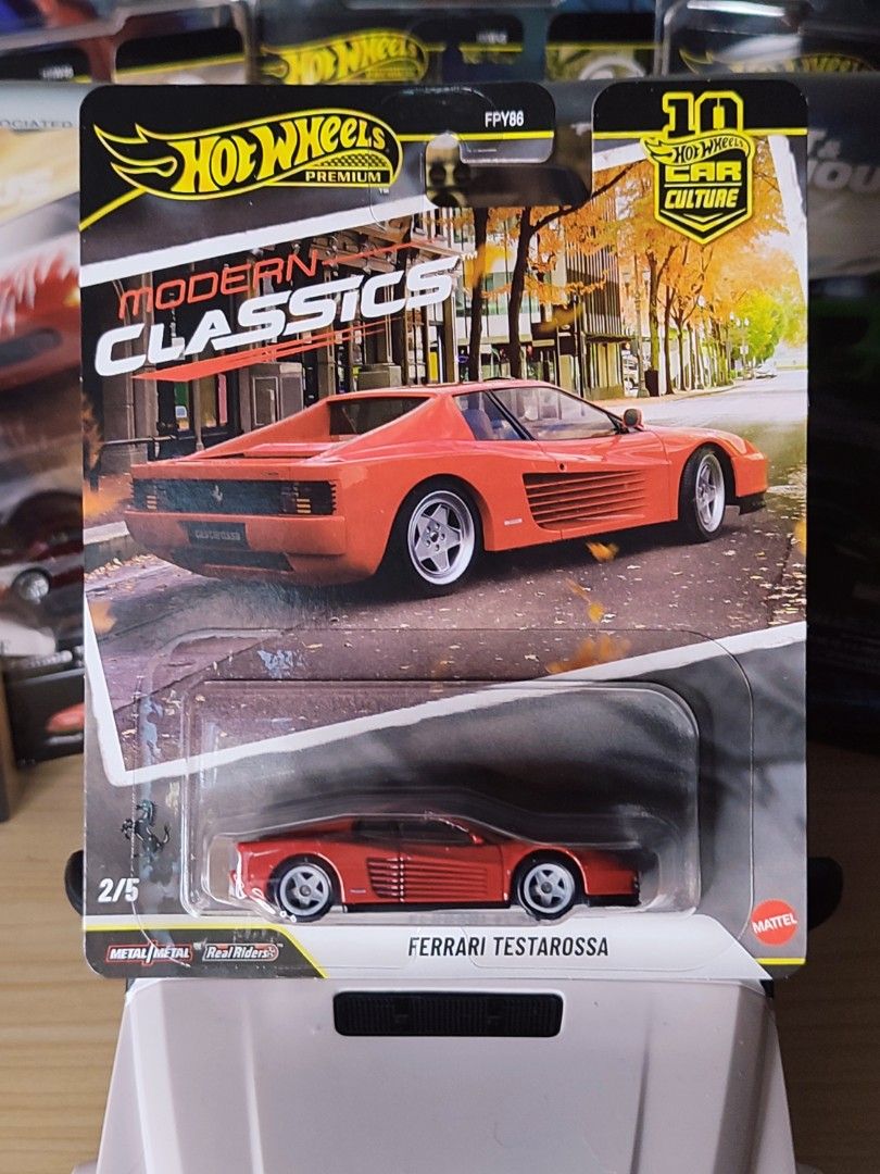 Hot Wheels Premium Ferrari Testarossa // 550php (Category: Vehicle & Diecast Models) located in Quezon City. Submitted by edrielgp (Listing ID 1452963715, Image 2). Description: Hot Wheels Premium Ferrari Testarossa // 550php Firm price. Payment - gcash or gotyme Meet up by schedule Location: Wilcon City Center Visayas Ave., Quezon City Delivery - jnt wed and friday lbc & lalamove everyday..