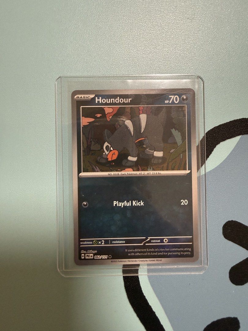 Houndour 062/131 Master Ball Reverse Pokemon Prismatic Evolutions (Category: Raw Singles) located in Manila. Submitted by jpcollectiblesph (Listing ID 1453025788, Image 1). Description: .