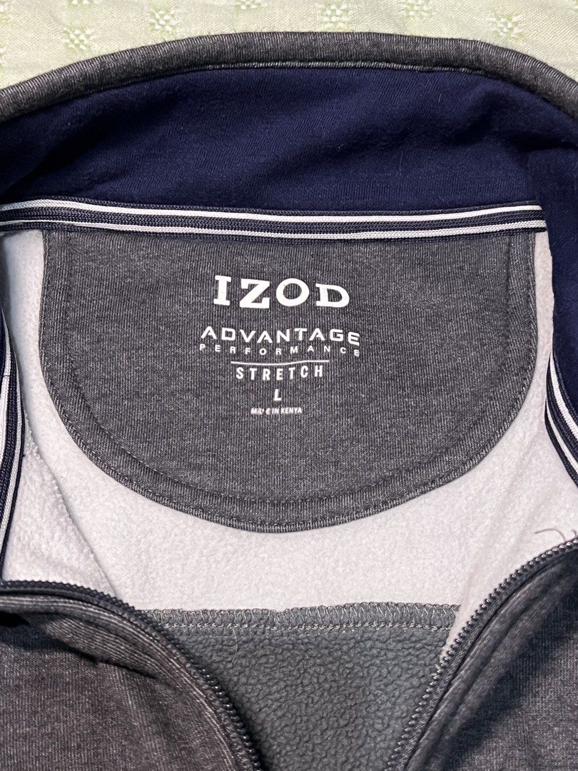 IZOD Advantage Performance Stretch Vest Size L (Category: Vests) located in Manila. Submitted by ishaan1423 (Listing ID 1452965532, Image 3). Description: - Brand: IZOD - Color: Grey and Dark Grey - Material: Polyester and Cotton Blend - Features: Zippered front, zippered chest pocket - Lining: Fleece-lined interior - Size: Large (L) - Ideal for: Layering in cooler weather.