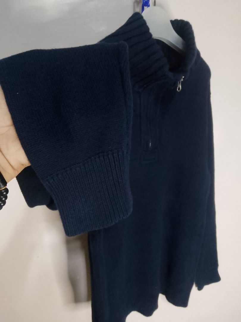 j.crew Quarter Zip Knitted Sweater Navy Blue (Category: Coats, Jackets and Outerwear) located in Binan City. Submitted by incnt (Listing ID 1453038939, Image 3). Description: 300 Pesos only add shipping fee J.Crew Quarter Zip Knitted Sweater Navy Blue Size Large 21*26 Very good condition No issues Need wash only "All brand names, logos, and images are registered trademarks of their respective owners. No affiliation or copyright infringement inten