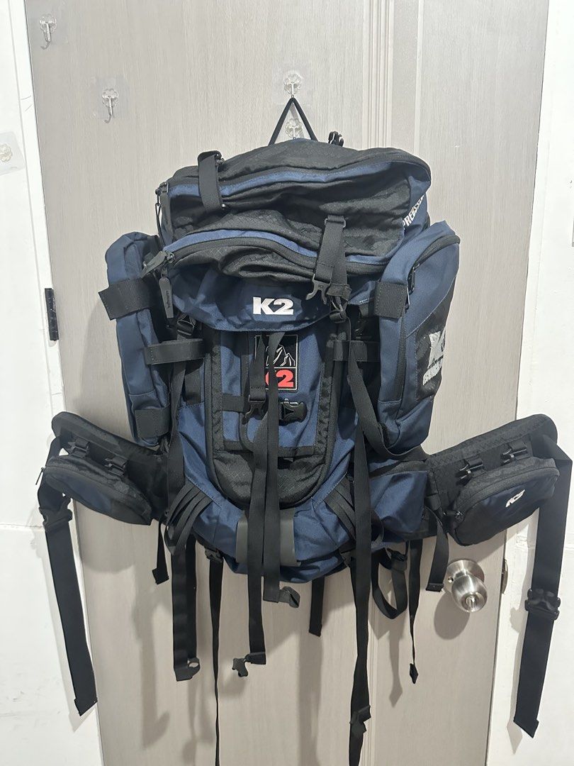 K2 Alpine Team Backpack - Navy Blue (Category: Backpacks) located in Digos. Submitted by reywearfinds (Listing ID 1452923871, Image 1). Description: - K2 Alpine Team backpack in navy blue - Ideal for hiking and camping trips - Multiple straps and pockets for organizing gear - Adjustable straps and padded hip belt for maximum comfort - Main compartment with secure drawstring closure - Get ready for your next adventure! - 75 Liters.