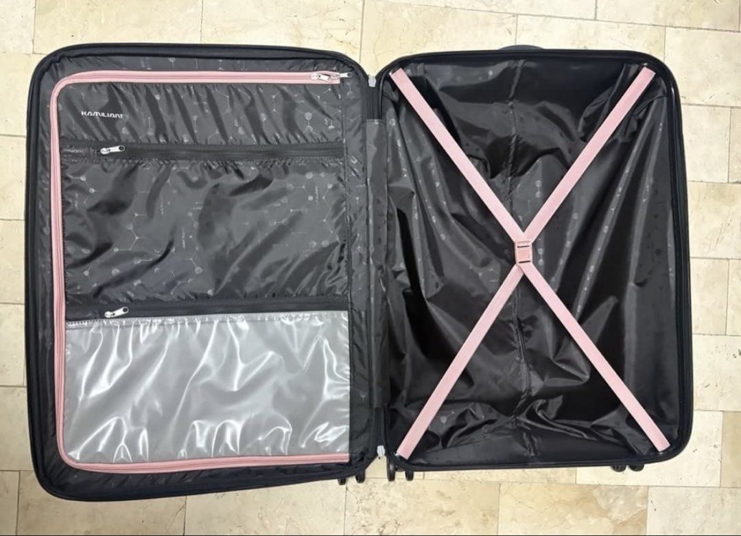 Kamiliant luggage medium (Category: Luggage) located in Makati City. Submitted by rasgam (Listing ID 1452944026, Image 2). Description: Used only once Color rose gold Medium size Tsa locked Expandable Light weight Issue: Tanggal rubber sa handle .