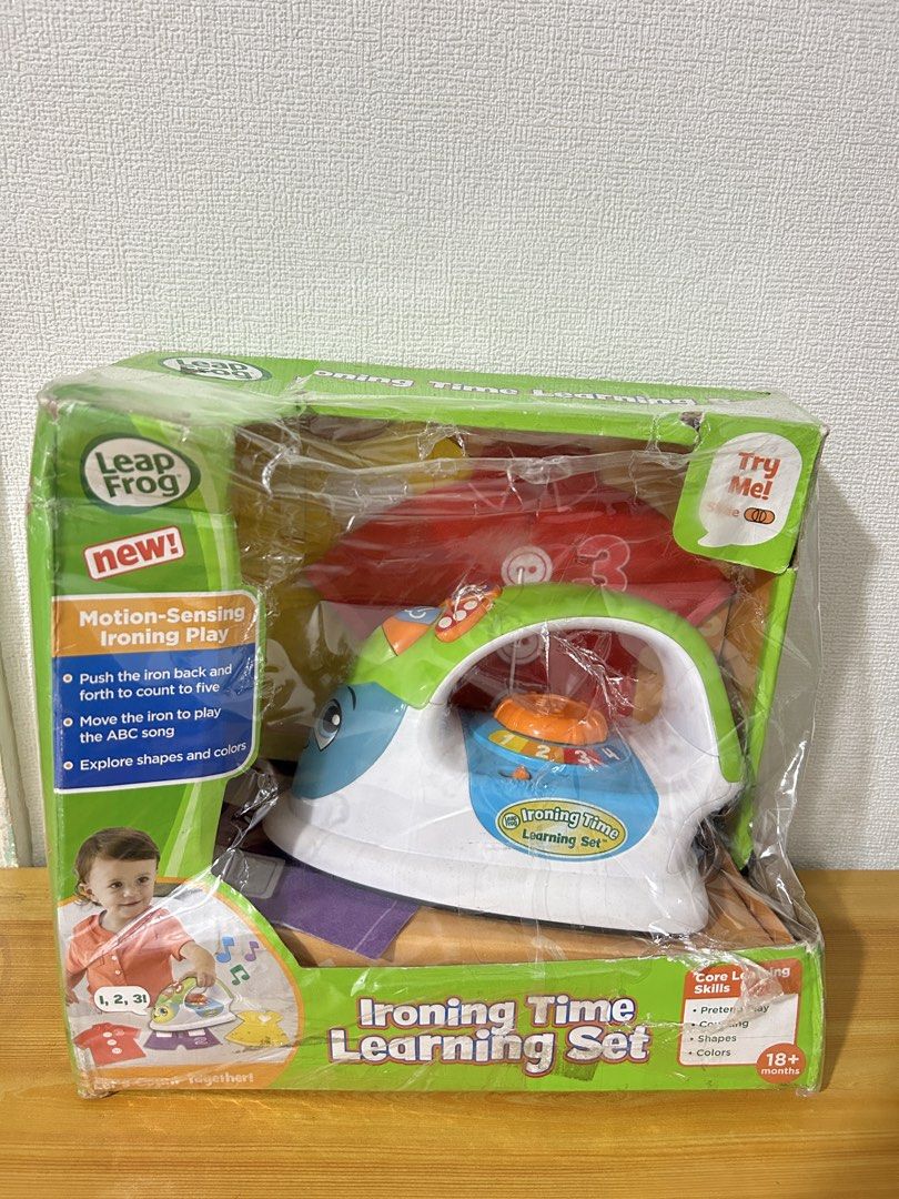 Leap Frog Ironing Time Learning Set Toy (Category: Educational & Learning Toys) located in Pateros City. Submitted by cleanmycloset (Listing ID 1453043928, Image 1). Description: Flaws: sira lang po box but all working and brandnew Preloved, unless stated brandnew. All items are declared AS IS. Pls manage your expectations. Can do tiiktokk checkout, courier apps, or self pick up. Payment first thru cashg or bank transfer. Coin is used for size co