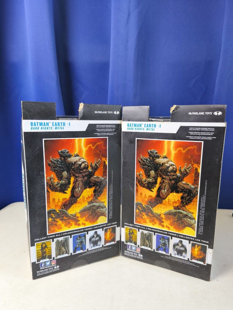 McFarlane Toys DC Multiverse Batman Earth - 1 Doomsday (Category: Figurines & Statues) located in Makati City. Submitted by jetpiraterecords (Listing ID 1453049042, Image 2). Description: - McFarlane Toys DC Multiverse Action Figures - Price: 2500 each sealed, damaged box. -Batman Earth-1 Doomsday -From the Dark Nights: Metal Series -Brand new, still in original packaging -Ideal for DC collectors.