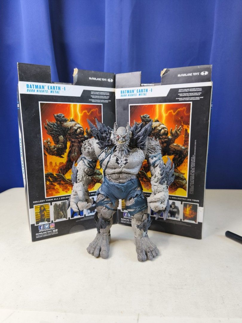 McFarlane Toys DC Multiverse Batman Earth - 1 Doomsday (Category: Figurines & Statues) located in Makati City. Submitted by jetpiraterecords (Listing ID 1453049042, Image 3). Description: - McFarlane Toys DC Multiverse Action Figures - Price: 2500 each sealed, damaged box. -Batman Earth-1 Doomsday -From the Dark Nights: Metal Series -Brand new, still in original packaging -Ideal for DC collectors.