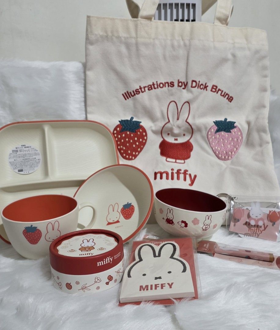 Miffy Strawberry (Category: Coffee & Tea Tableware) located in Amadeo. Submitted by cminihaven (Listing ID 1453041187, Image 1). Description: looking for bulk taker . all brand new wholesale price 3500. 3500 last price already original price: kacha bag 1900 plate 900 bowl 800 mug 700 chopsticks 400 pvc case 550 round memo 650 face memo 450 sakura bowl 650 total 7000 set sale price 3500 only!!! will send video condition for sure miner.