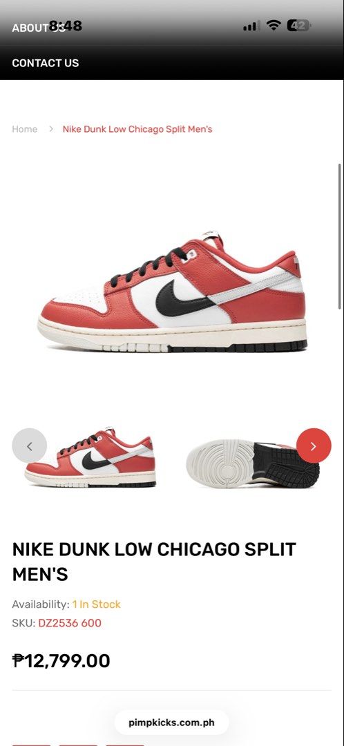 💯OG Nike Dunk Low "Chicago Split" (Category: Sneakers) located in Pasig City. Submitted by roxannecawaling (Listing ID 1453010104, Image 1). Description: 📍Pasig -💯 OG -no box anymore -decluttering.