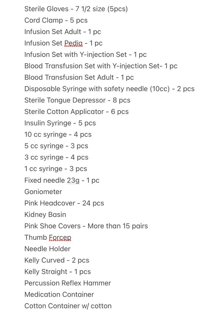 Nursing Paraphernalia (Category: Medical Supplies & Tools) located in Pasay City. Submitted by layza_zizo (Listing ID 1452945431, Image 2). Description: check photo for inclusions chn bag is well used, have flaws but still working.