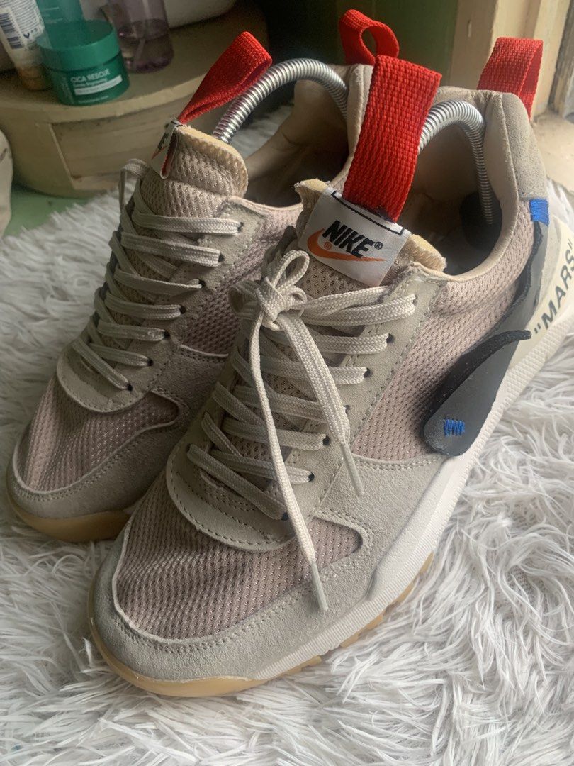 OFF-WHITE x Nike Mars Yard 2.0 Sneakers (Category: Sneakers) located in Manila. Submitted by lei088 (Listing ID 1452908175, Image 2). Description: - Authentic OFF-WHITE x Nike Mars Yard 2.0 - Features iconic "MARS" text detail - Includes original red pull tabs - Unique and eye-catching sole design - A must-have for serious sneaker collectors and enthusiasts - Grab these rare kicks before they're gone!.