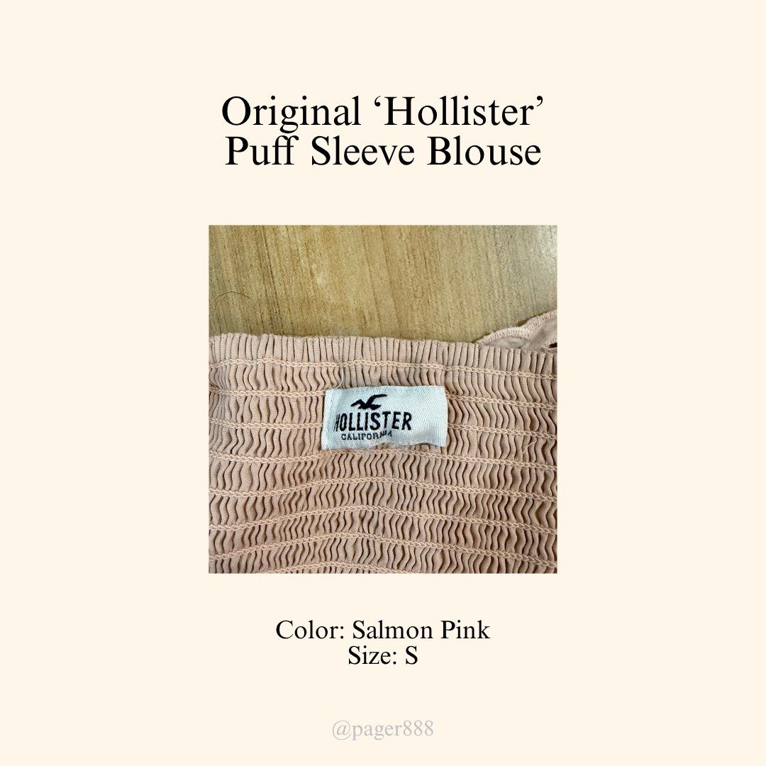 Original 'Hollister' Puff Sleeve Blouse (Category: Blouses) located in Manila. Submitted by pager888 (Listing ID 1453041518, Image 2). Description: -NEVER WORN -Bought it in HK🇭🇰 -RFS: Not my style anymore.