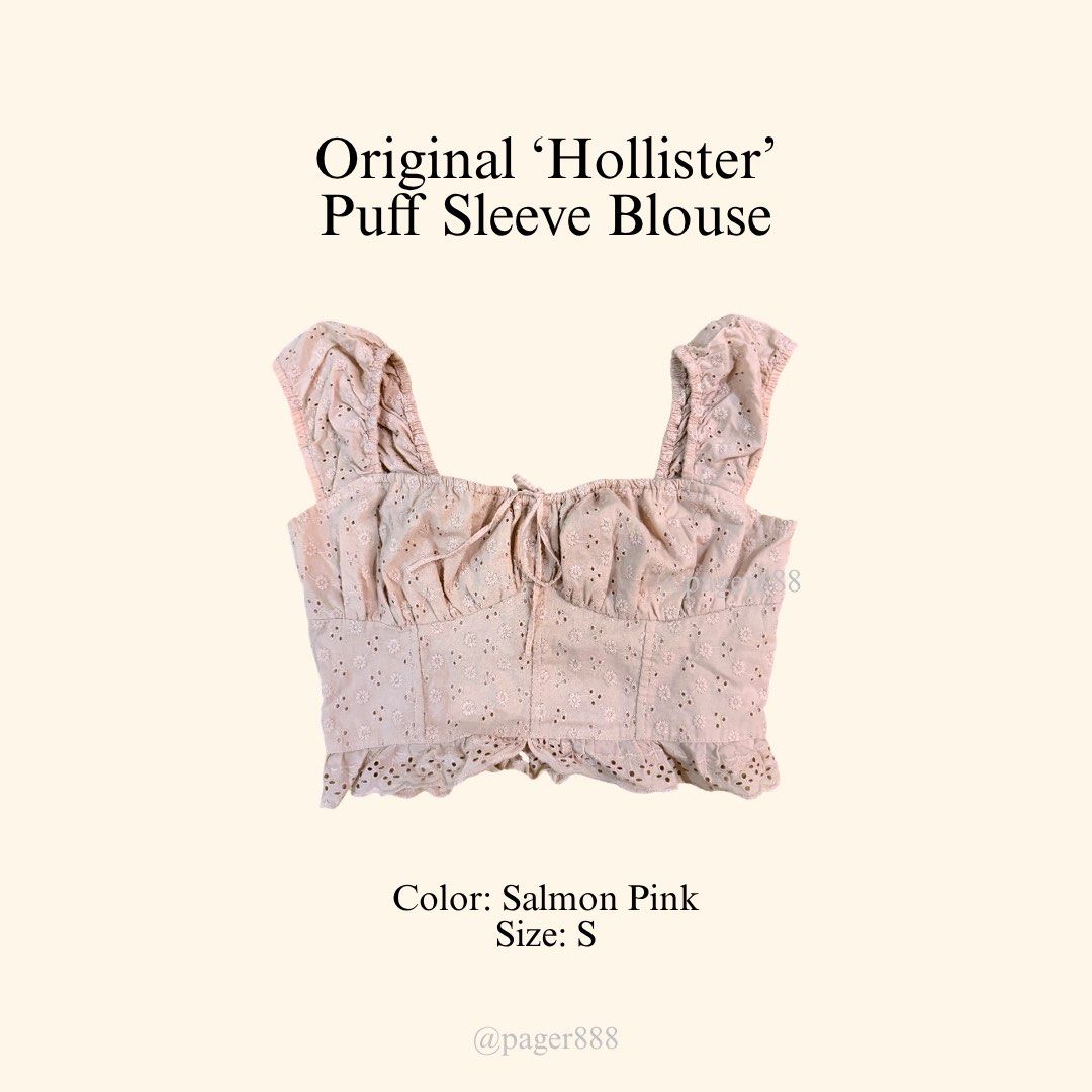 Original 'Hollister' Puff Sleeve Blouse (Category: Blouses) located in Manila. Submitted by pager888 (Listing ID 1453041518, Image 1). Description: -NEVER WORN -Bought it in HK🇭🇰 -RFS: Not my style anymore.