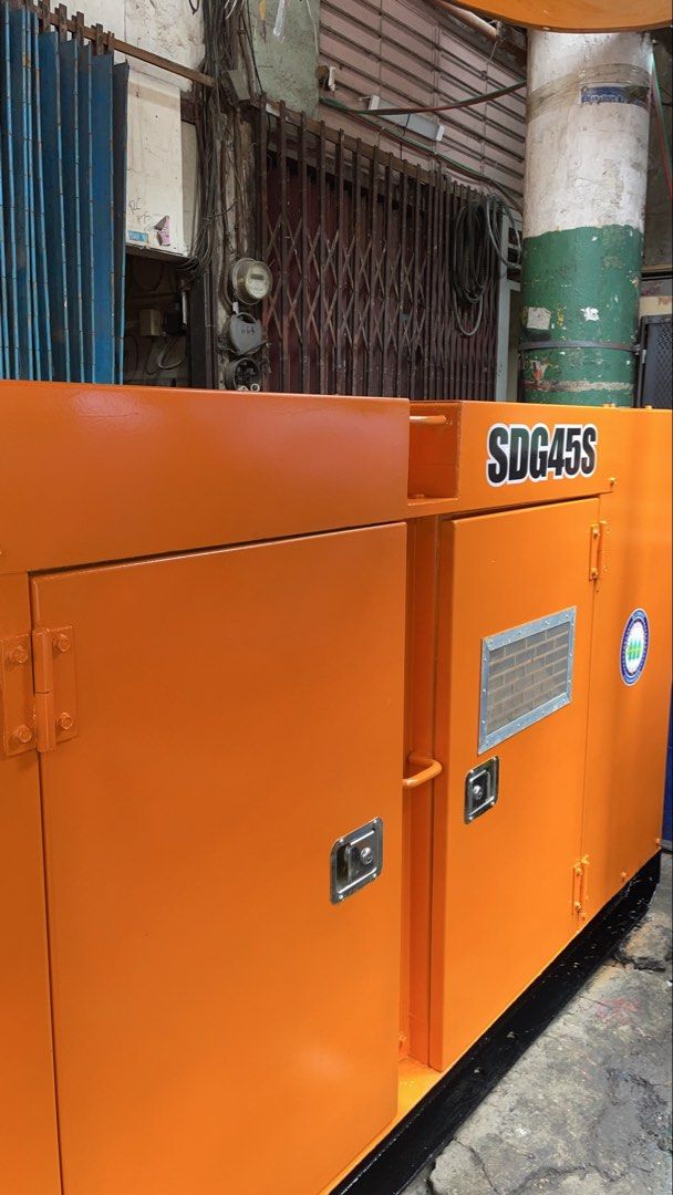 ORIGINAL SURPLUS JAPAN 45 KVA AIRMAN GENERATOR (Category: Construction Tools & Equipment) located in Manila. Submitted by eljay_1008 (Listing ID 1452927472, Image 1). Description: FOR SALE ORIGINAL SURPLUS JAPAN 45 KVA AIRMAN GENERATOR SILENT TYPE ENGINE TYPE: HINO W04 Load: 100 -120 amp Running Hour: 3,511 FREE 2pcs Brandnew Battery Free delivery within metro manila - Model: SDG45S - Diesel Engine (visible in photos) - Ready for immediate use - 