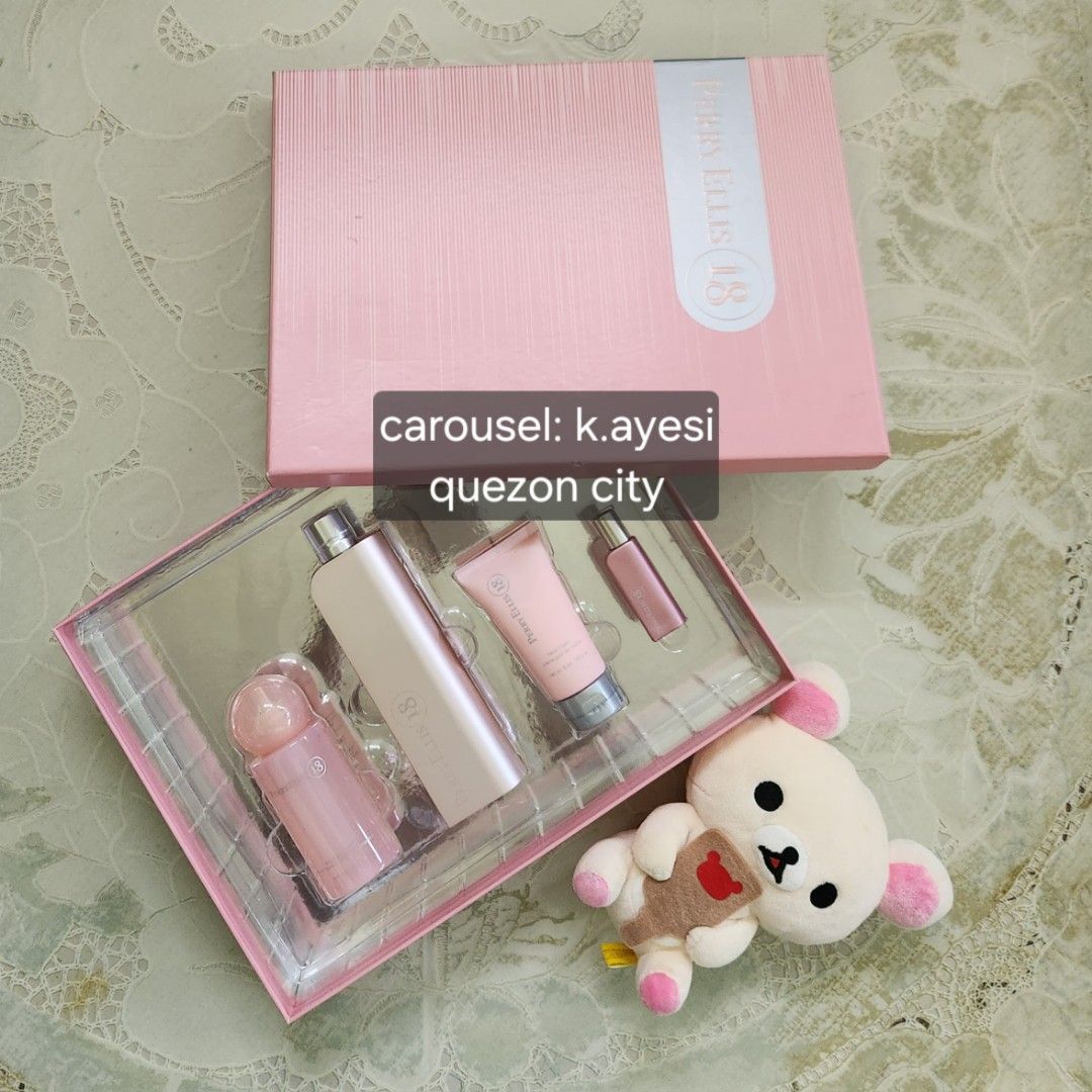 Perry Ellis 18 Pink 4 pc. set (Category: Fragrance & Deodorants) located in Quezon City. Submitted by k.ayesi (Listing ID 1453012300, Image 1). Description: Perry Ellis 18 (Pink) 4 pc. set ❗️old stock ❗️box has minor dents and scuffs Set Includes: 100 ML EDP 7.5 ML EDP 118 ML Body Mist Spray 57g Hand Cream Can send more pictures for checking. PM for more details. Can do meetups around SM North Edsa or Trinoma onlu. if delivery, +sf Slightly negot