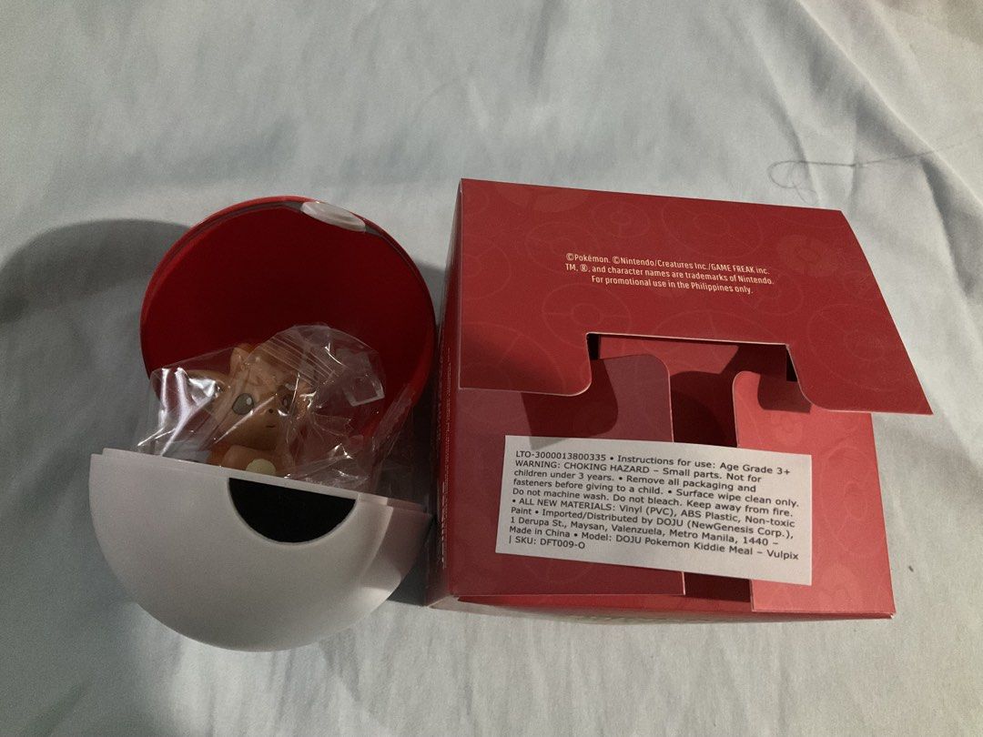 Pokemon Kiddie Meal- Vulpix, Golduck (Category: Character Goods) located in Quezon City. Submitted by agames (Listing ID 1452966966, Image 1). Description: Jollibee Kiddie Meal Pokemon: - Vulpix: Opened ball, figure still sealed - Golduck: Still sealed Both still with box. ₱ 100 each or for trade to any: - Happy Meal Pokemon: Vulpix - Happy Meal Pokemon: Magikarp - Happy Meal Mario Kart - Happy Meal Finding Nemo.