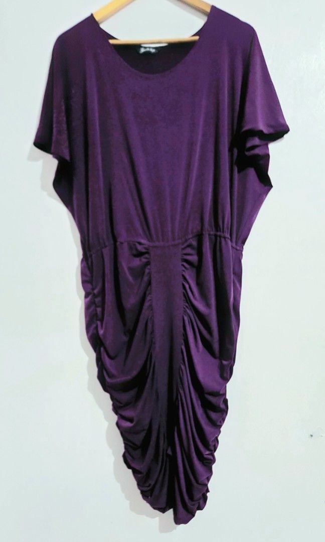Purple Ruched Jersey Dress (Category: Dresses) located in Malolos. Submitted by candyproj (Listing ID 1453005401, Image 3). Description: Jus Ur Size I Personal Used Clothes Size: XXL on tag Measurement Bust: 44" Length: 46" Buy 3 clothes, SHIPPING FEE IS FREE RFS: Decluterring/Migrating Price is Negotiable Everything must go.