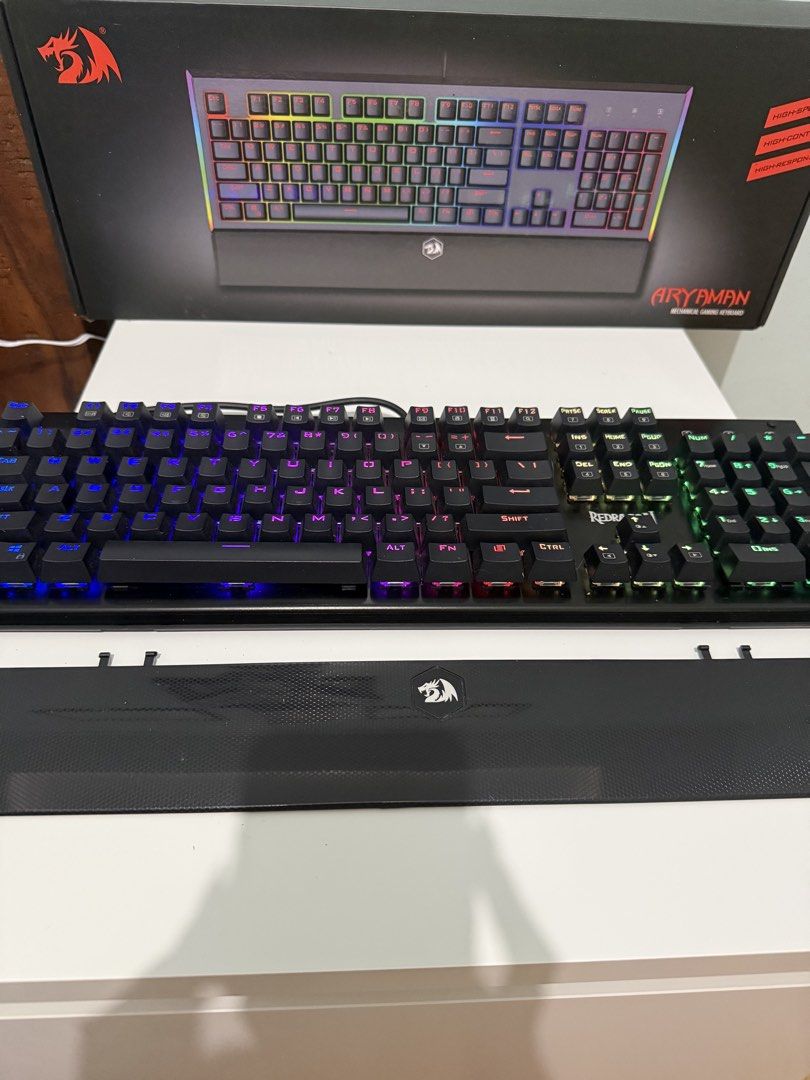 Redragon Aryaman Mechanical Gaming Keyboard (Category: Computer Keyboard) located in Bulacan. Submitted by annesandiego (Listing ID 1453034550, Image 1). Description: LAST PRICE 2K Original, with box and manual Works well, can do different colors or white Barely used, mostly as display (put back in the box after some time) Specs in the photo Orig Price: ₱3750 loc: sta. maria, bulacan .