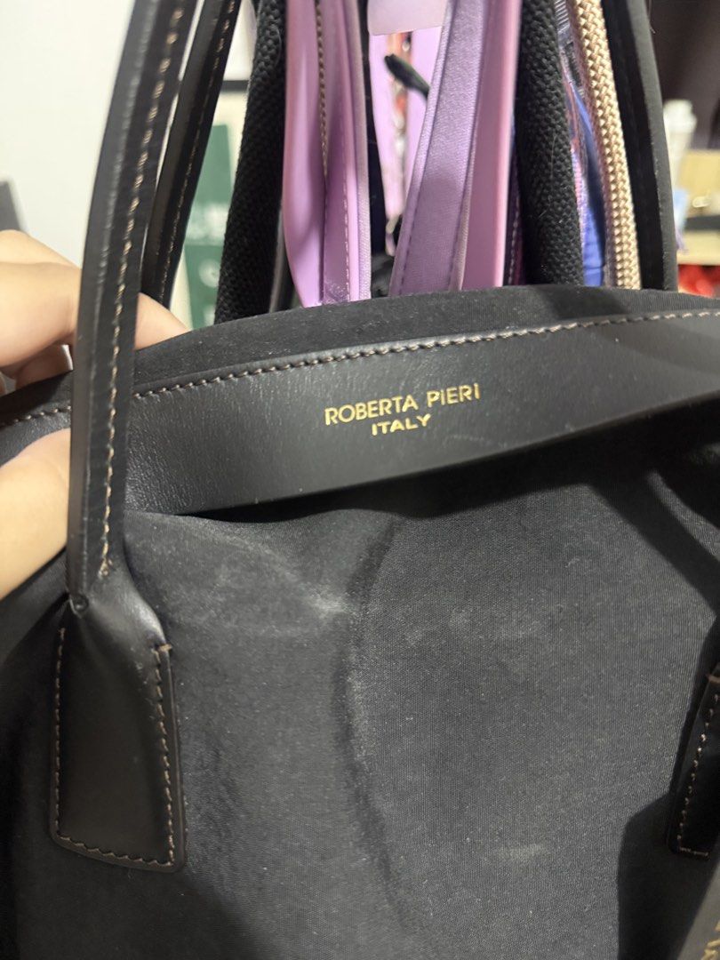 Roberta Pieri Large Linylen Bag (Category: Luxury Bags & Wallets) located in Quezon City. Submitted by frogluvrs (Listing ID 1453010051, Image 3). Description: - Authentic Roberta Pieri Large Bag - Bought in Korea - Used Once at the airport - Needs a clean or dusting off but no permanent damage or flaws Price negotiable.