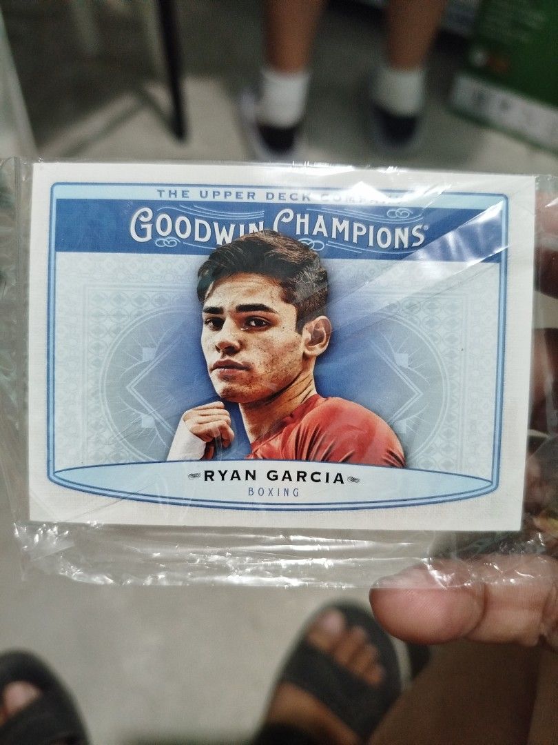 Ryan Garcia Boxing Card - 2019 Upper Deck Goodwin Champions (Category: Raw Singles) located in Subic. Submitted by regiedaniel01 (Listing ID 1453008901, Image 1). Description: - 2019 Upper Deck Goodwin Champions card - Features boxer Ryan Garcia - Includes his birthdate and professional debut details - Ideal for boxing fans and collectors - A great piece of boxing memorabilia.