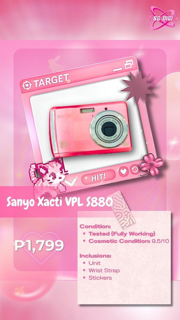 Sanyo Xacti VPL S880 Pink Digital Camera (Category: Cameras) located in Tayabas. Submitted by digi.syd23 (Listing ID 1452983664, Image 1). Description: .