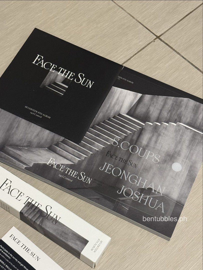 Seventeen Face The Sun Albums (Category: K-Wave Merchandise) located in Dasmarinas. Submitted by bentubbles.ph (Listing ID 1452958496, Image 2). Description: Unsealed Face The Sun Ep.1 Control and Ep.4 Path Inclusions: CD Transparent Card (DK/MINGYU, SCOUPS JH, JOSHUA) Highlighters Stickers Photo Album Behind Take all for 300.