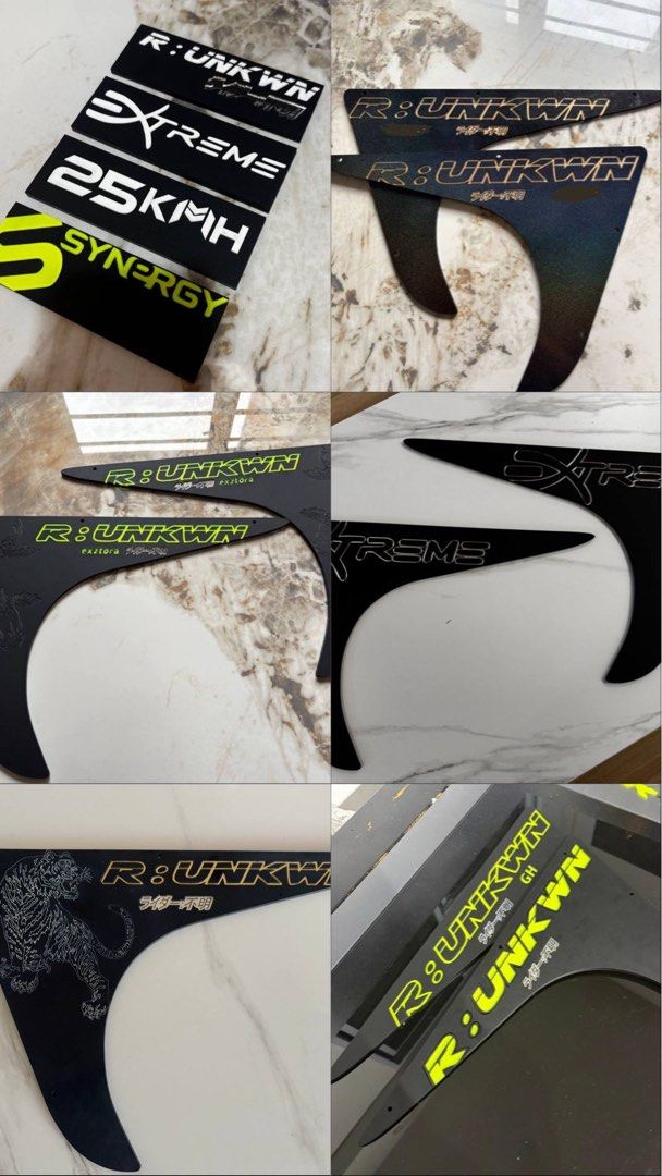 Side panel (Category: Bodykits & Styling) located in Singapore. Submitted by oilanjio (Listing ID 1453034451, Image 1). Description: Acrylic Panel - Ment for Fiido / Dualtron / Buzzraw / Stelth boomer and more. - Top / Side / Splashguard & More Panel - Any Designs You Like - Fully customisable to your needs - Best Price In Market! SIDE PANEL R:UNKWN WO NAME- $180 R:UNKWN WNAME- $190 25KMH/SYNERGY & MORE- $300 CUSTOM - PM FOR QUOTE TOP PANEL R:UNK