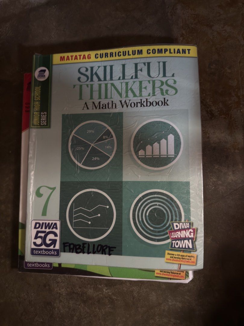 Skillful Thinkers Grade 7 Workbooks - Science, Math, English (Category: Textbooks) located in Caloocan City. Submitted by mysticocean.46c204 (Listing ID 1452885462, Image 2). Description: - Set of Skillful Thinkers Grade 7 workbooks - Includes Science, Math, and English subjects - Compliant with Matatag Curriculum - From Diwa 5G Textbooks - Some pages have writing - Ideal for review or supplementary learning 300 for 3 books.