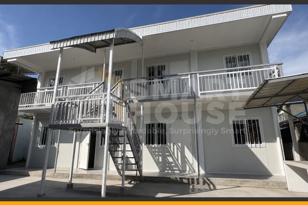 SMARTHOUSE PREFAB CONTAINER APARTMENT PROJECT (Category: Construction & Building Materials) located in Quezon City. Submitted by Smarthouseph (Listing ID 1452920903, Image 3). Description: Habang ang iba nagbabayad pa sa construction... ikaw, pwede nang naniningil ng renta. 💰 That's the power of building smarter. With Smarthouse Prefab Container Apartments, you can accelerate your project without sacrificing quality. ✔ Modern Units ✔ Durable Str