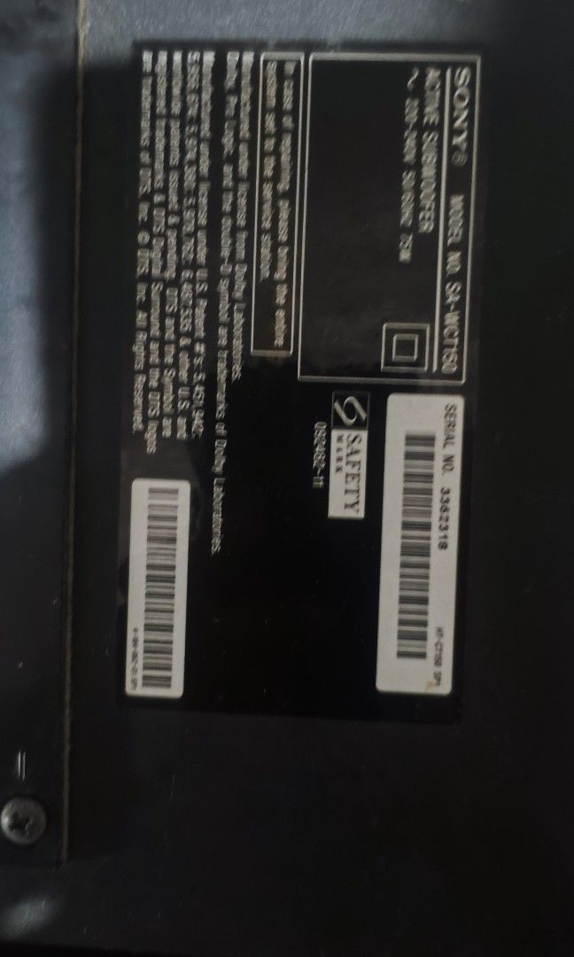 SONY SA-WCT150 HDMI Soundbar (Category: Soundbars, Speakers & Amplifiers) located in Muntinlupa City. Submitted by capricorn74 (Listing ID 1452895480, Image 2). Description: The Sony SS-CT150 is the passive, wired soundbar component of the Sony HT-CT150 3.1-Channel Home Theater System. It cannot function as a standalone soundbar because all of its amplification, inputs (HDMI, optical), and power processing are housed entirely inside its matching 
