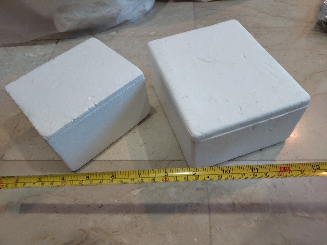 Styrofoam boxes (Category: Storage Boxes & Baskets) located in Singapore. Submitted by odd.oldseller (Listing ID 1452979729, Image 1). Description: 2 Styrofoam boxes. Small. .