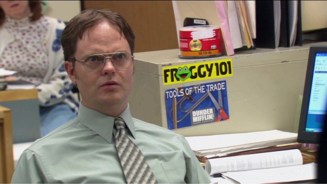 The Office Froggy 101 Sticker (Category: Art & Prints) located in Quezon City. Submitted by _beanieee (Listing ID 1452941014, Image 2). Description: currently on a binge watch so i made froggy 101 stickers hehe as seen on the office beside dwight's table! sticker is printed on matte laminated sticker paper.