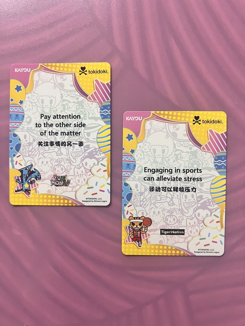 Tokidoki Collectible Cards - Kingdos & Hooper (Category: Raw Singles) located in Valenzuela. Submitted by seleng.things (Listing ID 1453037072, Image 2). Description: - Authentic Tokidoki x Kayou Trading Cards - Kingdos and Hooper (playing basketball) designs - Rare - holographic Sold as set 📍Valenzuela City.