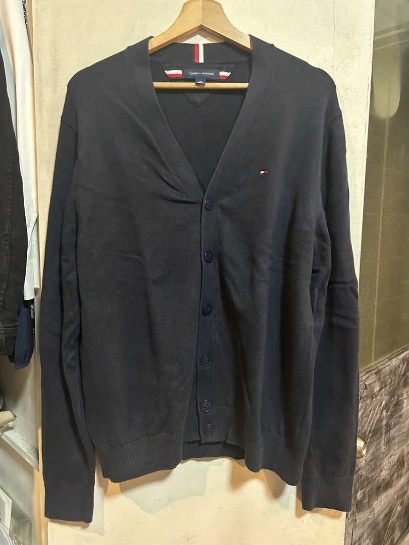 Tommy Hilfiger Cardigan Navy Blue (Category: Coats, Jackets and Outerwear) located in Manila. Submitted by popluxeph_ (Listing ID 1453002252, Image 1). Description: Color: Navy Blue Brand: Tommy Hilfiger Issue: None (Just to small for me) J&T or Lalamove.