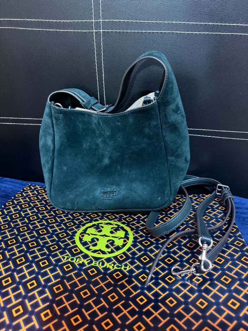 Tory Burch Suede Shoulder Bag (Category: Cross-body Bags) located in Cabanatuan. Submitted by hellorhea (Listing ID 1452940950, Image 1). Description: Bought in the US. Good as new. Never been use. With paper bag. No dustbag .