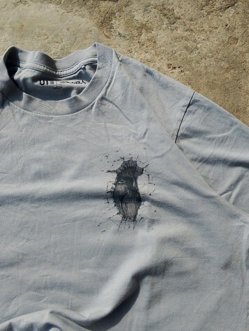 UNIQLO | Attack on Titan Graphic Tee (Category: Tshirts & Polo Shirts ) located in Baguio. Submitted by silvercitystyles (Listing ID 1452905731, Image 3). Description: UNIQLO | Attack on Titan Graphic T-shirt from UT Collection ‎ ‎• Regular fit. ‎• TAG: UT Uniqlo print tag. 🏷️ ‎• W/ backprint. ‎• Washtags intact. ‎• No design damage/distress. ‎• No fabric damage/distress. ‎ ‎Price: ₱399 ‎Shipping fee: ₱50 ‎ ‎Issue: None ‎Color condition: Excelle