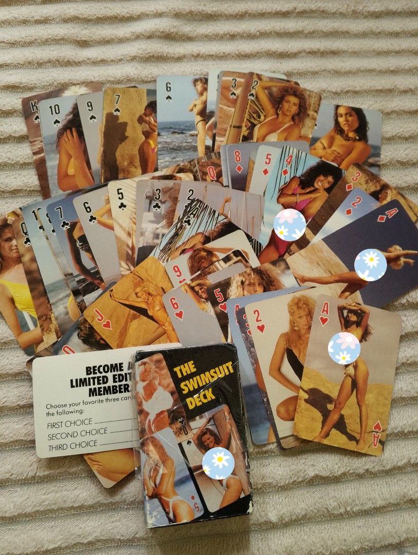 Vintage Playing Deck Cards Set (Category: Vintage Collectibles) located in Binangonan. Submitted by stufflikedat (Listing ID 1452987132, Image 3). Description: Collection of vintage unique & collectible playing cards in excellent conditions - 'The Swimsuit Deck' (no Joker) & pin-up n*de models when heated in hard plastic case for 800 for both -Ghost Hunter RPG custom-sleeved with individual plastic standard poker deck featuring anime-style charac