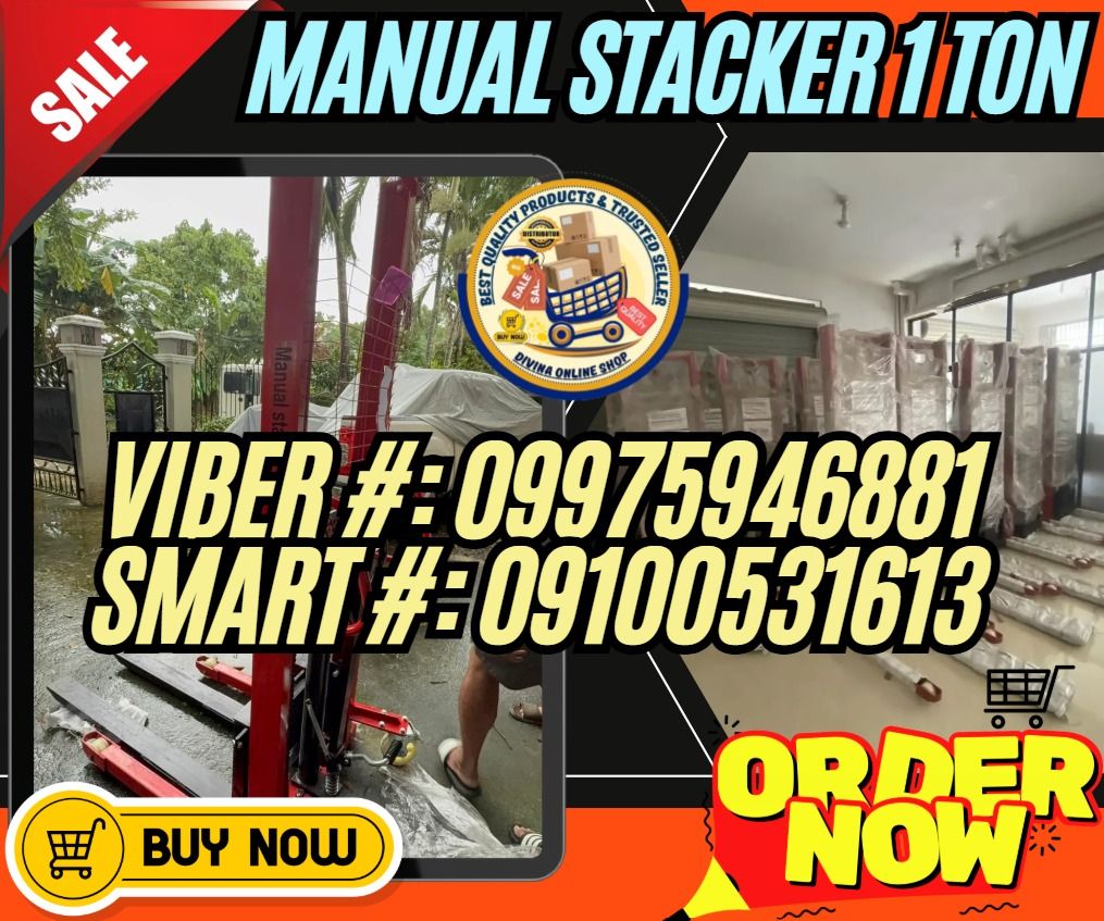Warehouse Hydraulic Manual Stacker 1 Ton 100% High Quality (Category: Construction Tools & Equipment) located in Cebu City. Submitted by markgillio (Listing ID 1452910509, Image 1). Description: Price: 33,000 💥Hydraulic Manual Forklift Stacker 1 Ton to 1.6m Lifting Height 🌏 We Can Deliver Nationwide 👉 AP Cargo, LBC & Lalamove (🛳️ Sea /✈️ Air Freight) Specification: Load capacity: 1000kg Max. Lifting height: 1600mm Lowest fork height: 100mm Fo