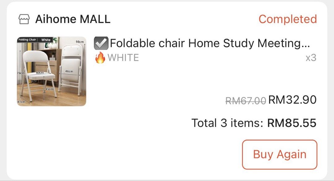 White Stackable Chairs (Category: Chairs) located in Kuala Lumpur. Submitted by norah_88 (Listing ID 1453038799, Image 2). Description: - Set of white stackable chairs - Sturdy metal frames - Comfortable padded seats - Minor scuffs and scratches on frames from normal use - Stack neatly for easy storage - Ideal for events, parties, or extra seating needs - Purchased in Jan 2026 at RM85.55 for 3pcs - Let go due to underused - Self-collection at Buk