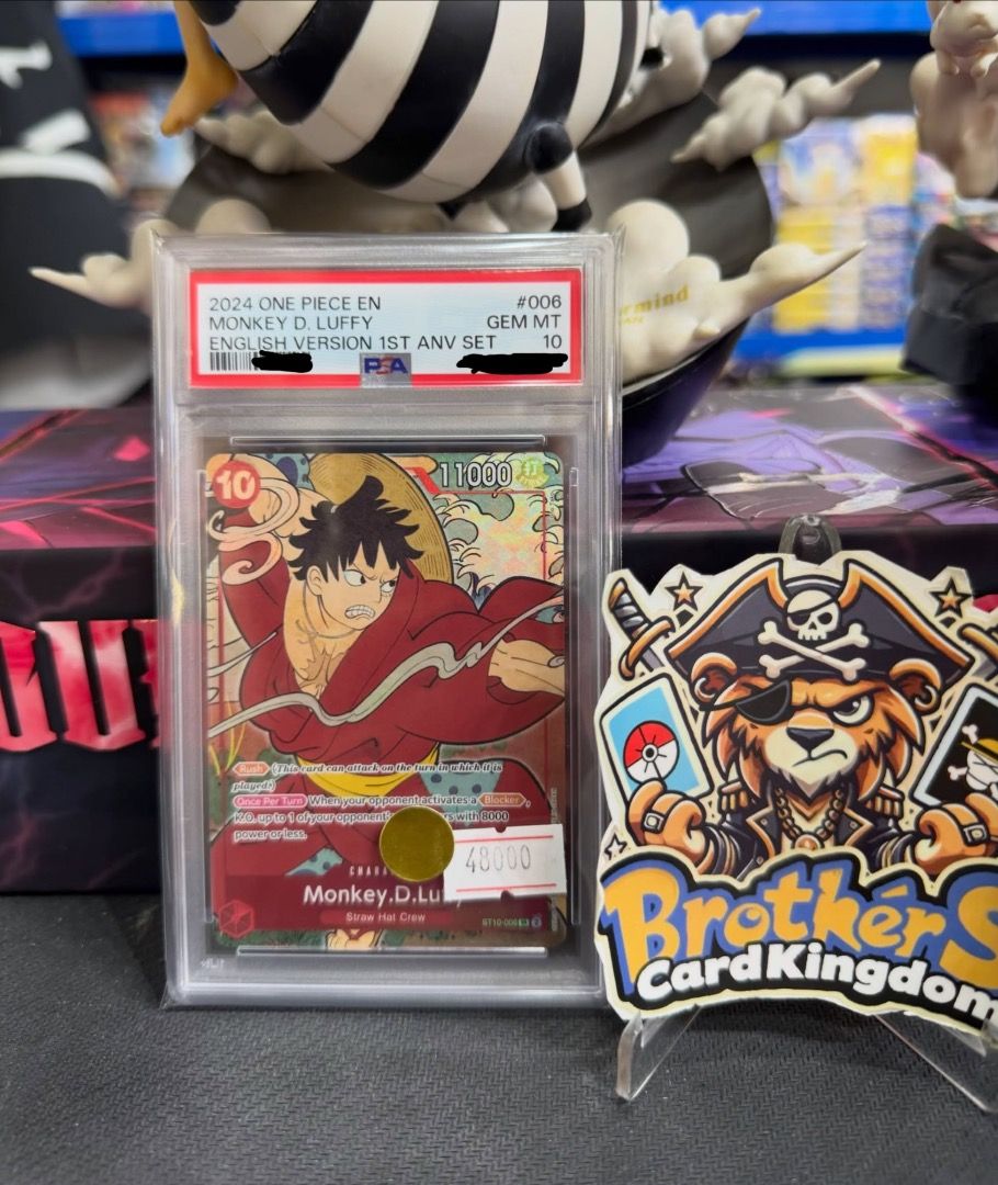 ✴️罕✴️💰$39000💰PSA One Piece OPTCG 1st週年英文版（浮世繪）🔥📈 路飛 Luffy 觀塘卡牌店 門市現貨 海賊王 原箱 原盒 對戰Deck料 評分卡 單卡 白卡 卡套 OP01 OP02 OP03 OP04 OP05 OP06 OP07 OP08 OP09 OP10 OP11 OP12 OP13 OP14 OP15 OP16 OP17 OP18 EB04 EB05 （分類：鑑定單卡）位於 Hong Kong。 由 brothers_cardkingdom 提交（商品編號 1447674863，圖片 1）。簡介： ✴️罕✴️PSA 10 One Piece OPTCG 1st週年英文版（浮世繪）🔥📈路飛Luffy 日本買取只有路飛（主角光環）日日升！有排升！1st 必收藏！8月份四周年！下年OP 漫畫30周年！個個都搵！你懂的 付款方式 💰📱: 現金 / Payme / FPS 門市地址:觀塘開源道55號開聯工業中心A座11樓1116室 營業